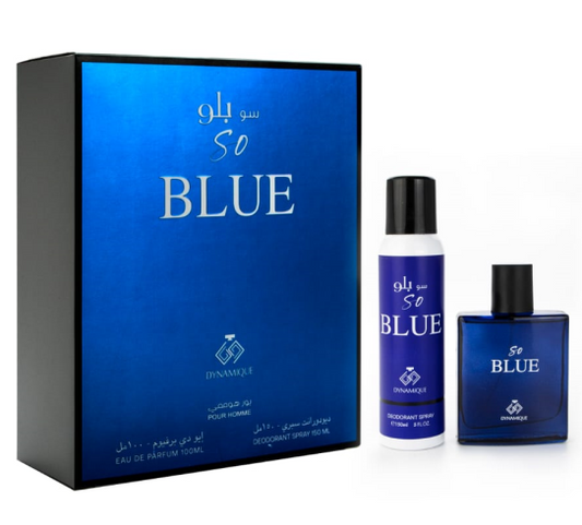 Perfumy inspirowane dla mężczyzn Eau De Parfum - So Blue (M) EDP 100 ml + 150 ml spray dezodorantu.